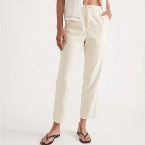 Marine Layer Elle Pants XL Fog Color Cream Cotton Relaxed Fit